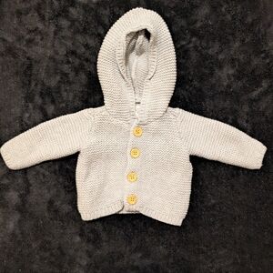 8 for $12 / Knit Hooded Cardigan with Wooden Buttons
